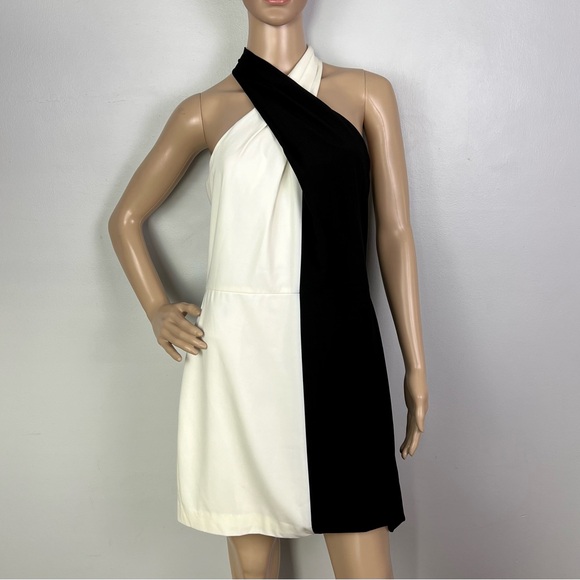 HALSTON HERITAGE COLORBLOCK MINI DRESS - Picture 2 of 11